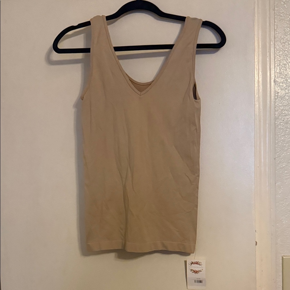 Women's Tan Sleeveless Top